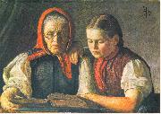 Hans Thoma Mutter und Schwester des Kunstlers oil painting on canvas
